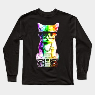 That Boombox Cat Long Sleeve T-Shirt